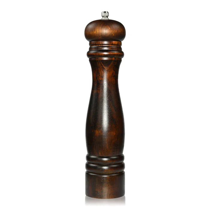 Pepper mill 25 x 6cm wooden body with zinc alloy grinder